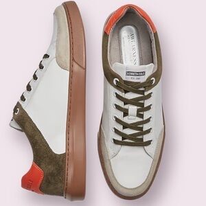 KENNETH Cole Mens Leather Suede Awearness Logan Guard Low Top Sneakers Size 12M